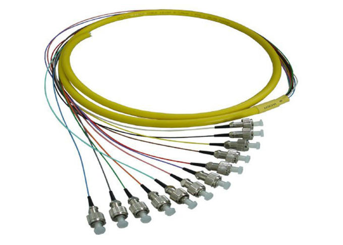 12-żyłowy pigtail światłowodowy FC / UPC 12 kolorów pigtail światłowodowy z kablem LSZH