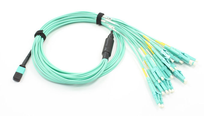 Przewód krosowy Multimode 12 Fibres MPO, kable światłowodowe MTP MPO
