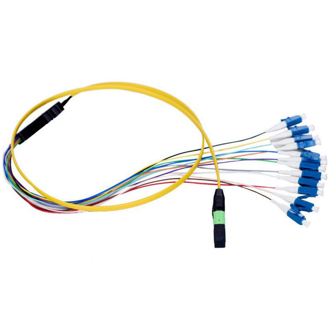 MTP / MPO - LC Patch cord światłowodowy Dostosowana długość do instalacji w pomieszczeniach