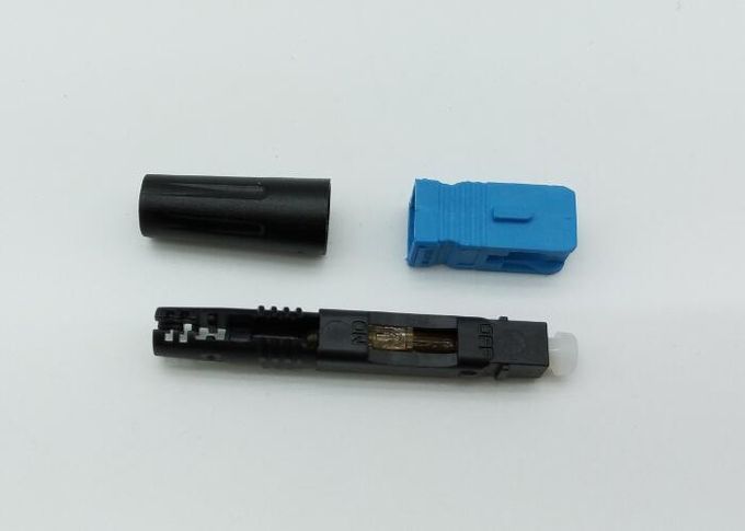 50mm wstępnie polerowane szybkie złącze światłowodowe Niebieskie jednomodowe złącza światłowodowe