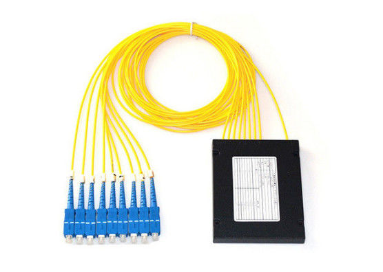Chiny 2.0mm 1 X 8 Światłowodowy splitter PLC Szeroka długość fali ze złączami SC / UPC dostawca