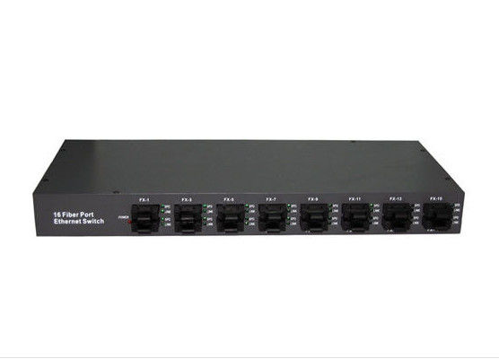 Chiny Vlan Mac 16-portowy przełącznik Ethernet, 10/100 Base - Przełącznik sieci Ethernet Fx do 20KM - 100KM dostawca