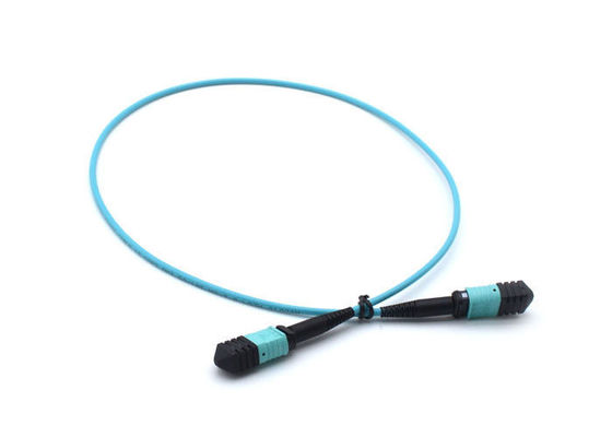 FTTH Telecom MPO Simplex Patch Cord, niebieski 8 rdzeniowy / 12 rdzeniowy kabel światłowodowy Polerowanie APC dostawca