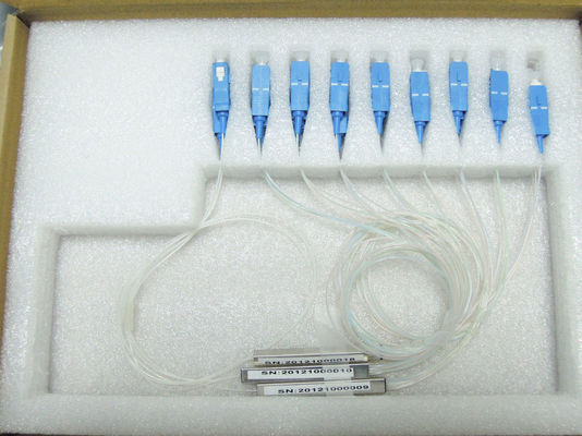 Rozdzielacz kabla światłowodowego 0,9 mm do sieci FTTX / PON, rozdzielacz światłowodowy 1 × 8 PLC dostawca