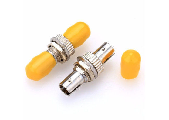Żółty Simplex ST do ST Światłowody Adapter Metalowe materiały do ​​sieci Ftth dostawca
