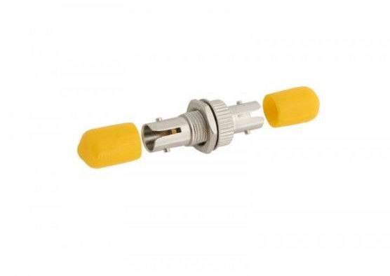 Żółty Simplex ST do ST Światłowody Adapter Metalowe materiały do ​​sieci Ftth dostawca