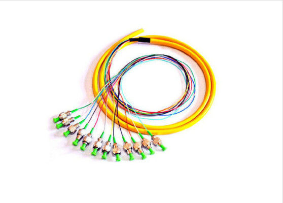 12 rdzeni jednomodowy pigtail światłowodowy FC / APC 2,0 mm 1M dla systemu FTTH dostawca